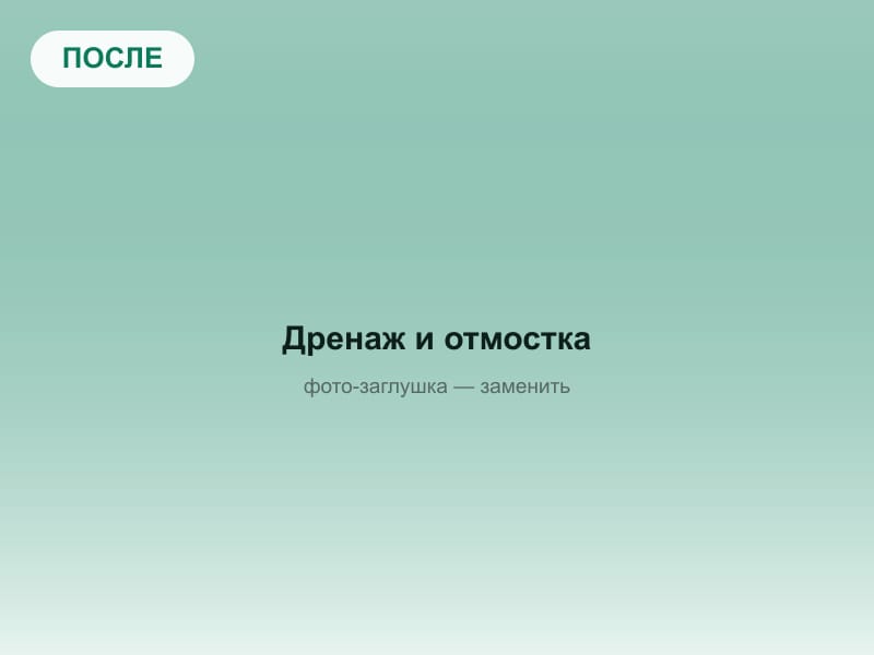 После: Дренаж и отмостка вокруг дома, Голицыно